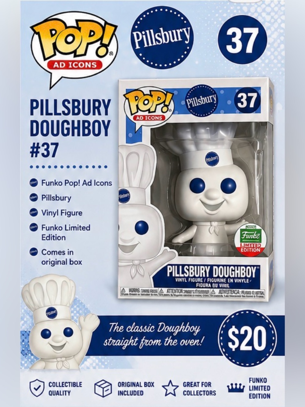 Funko Pop! Ad Icons Pillsbury Doughboy #37 Funko Limited Edition